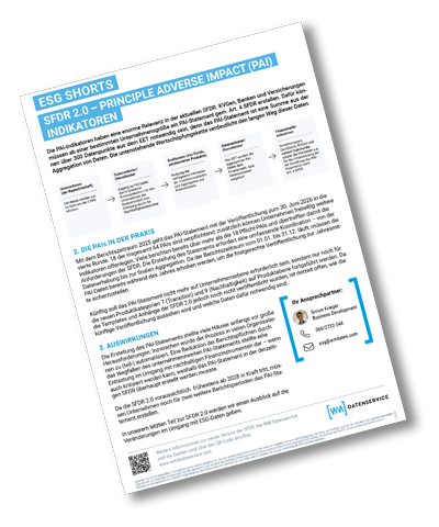 Flyer SFDR 2.0 – PAI-Indikatoren, WM-Datenservice